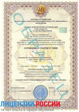Образец сертификата соответствия Казлук Сертификат ISO 13485